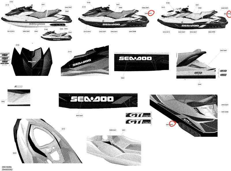 Sea-Doo RH Rear Side Decal - Powersports Gear Dealer & Accessories | Banner Rec Online Shop