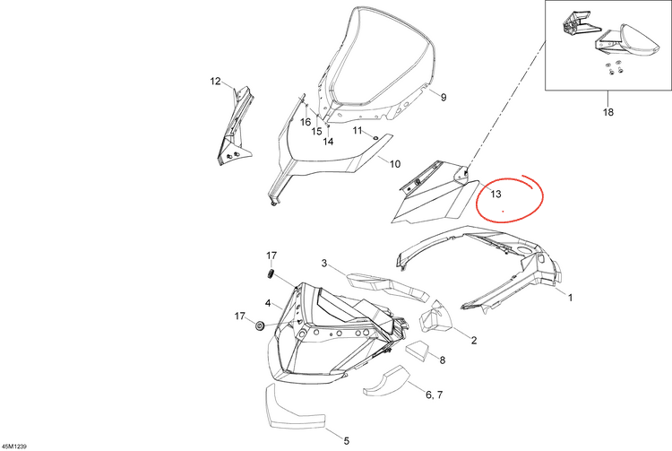 Ski-Doo LH Console Air Deflector - Powersports Gear Dealer & Accessories | Banner Rec Online Shop