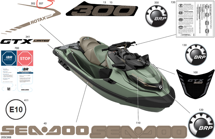 Sea-Doo Decal Rotax Rear Right - Powersports Gear Dealer & Accessories | Banner Rec Online Shop