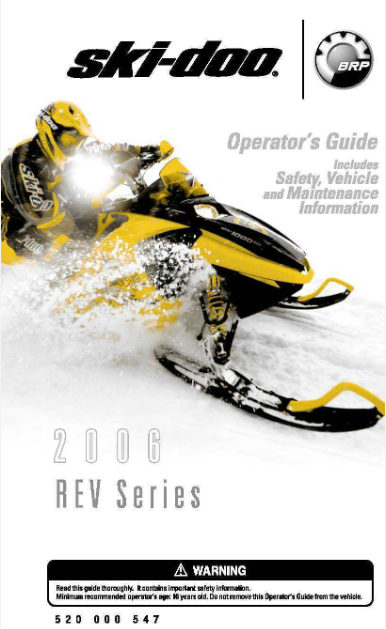 Ski-Doo Operator's Guide (2006) - Powersports Gear Dealer & Accessories | Banner Rec Online Shop