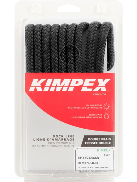 Kimpex Braided Dock Line (3/8"X10) - Powersports Gear Dealer & Accessories | Banner Rec Online Shop