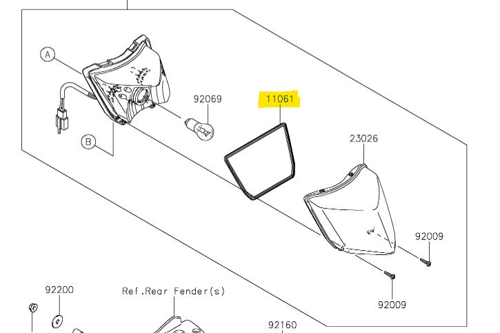 Kawasaki Tail Lamp Lens