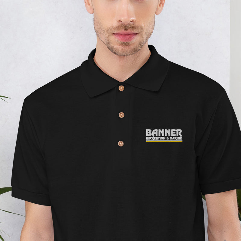 Banner Cotton Men's Polo Shirt - Black - Powersports Gear Dealer & Accessories | Banner Rec Online Shop